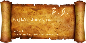 Pajtás Jusztina névjegykártya